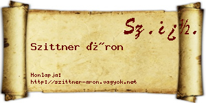 Szittner Áron névjegykártya